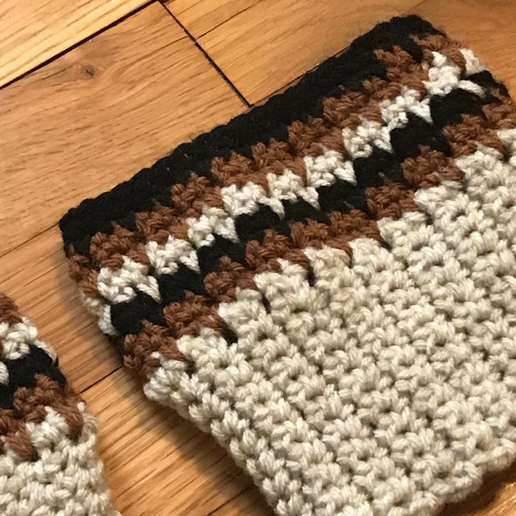Black, Brown & Cream Boot Cuffs, Handmade - Picture 7 of 7